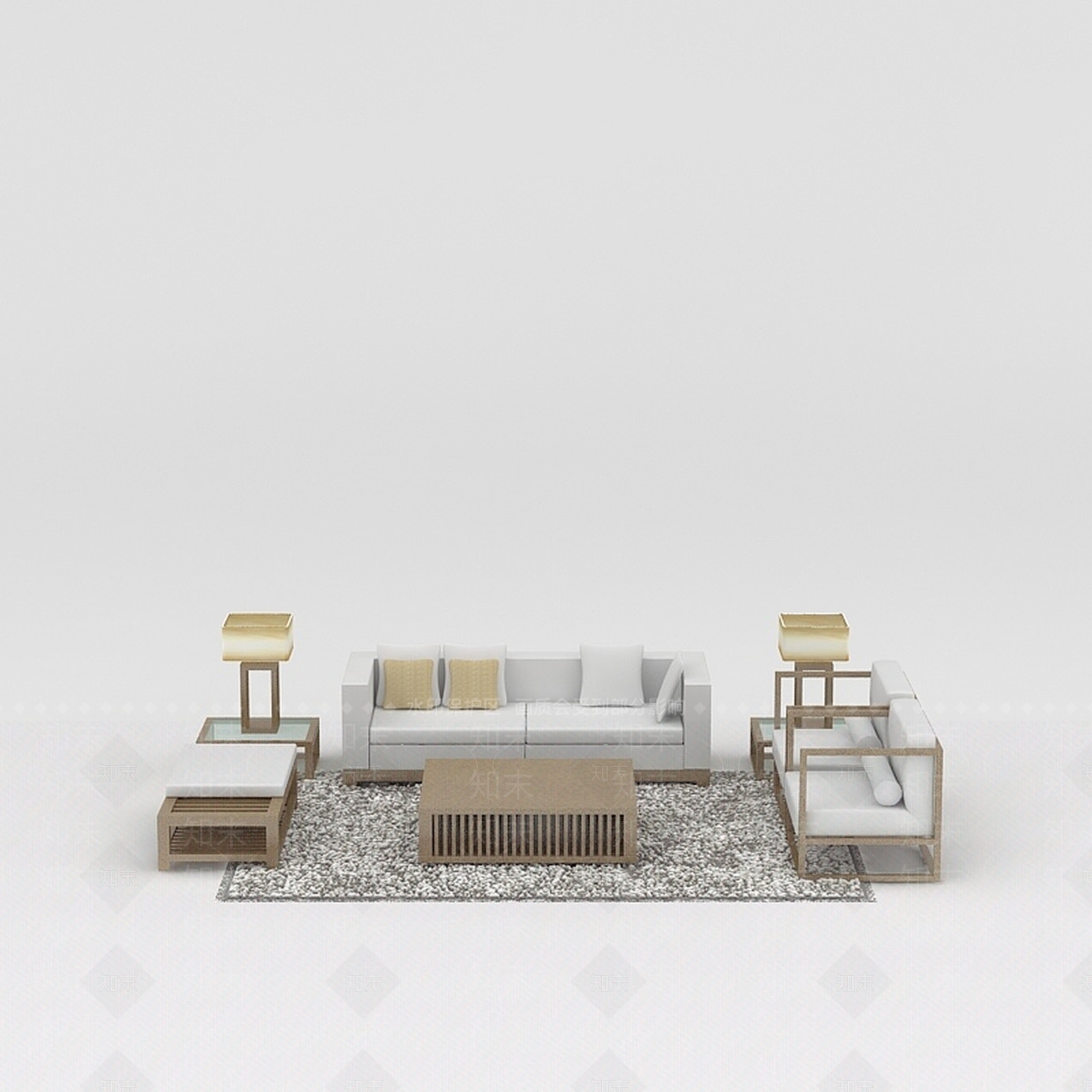 现代双人沙发3D模型下载【ID:1198727249】