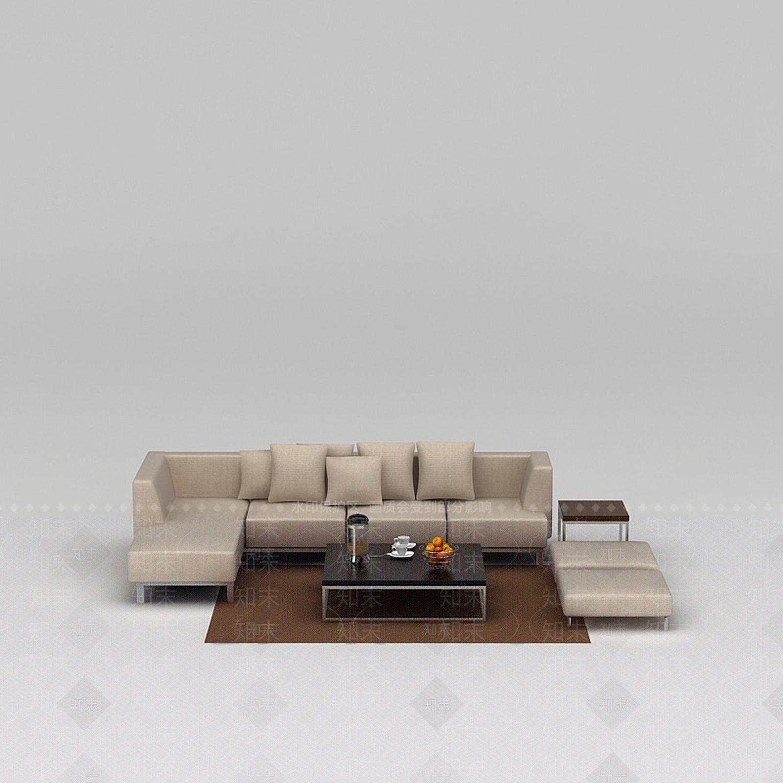 现代沙发组合3D模型下载【ID:1198727765】