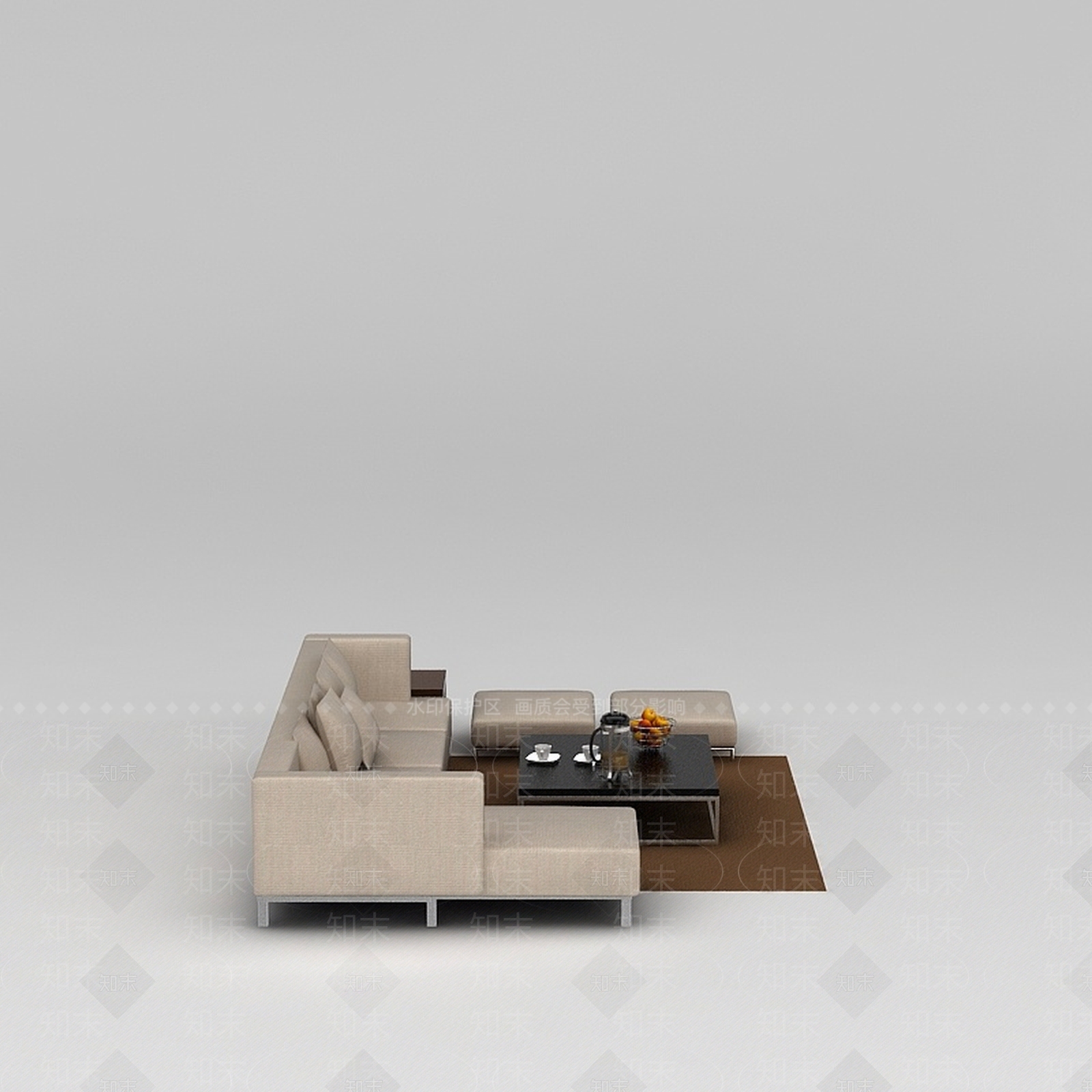 现代沙发组合3D模型下载【ID:1198727765】