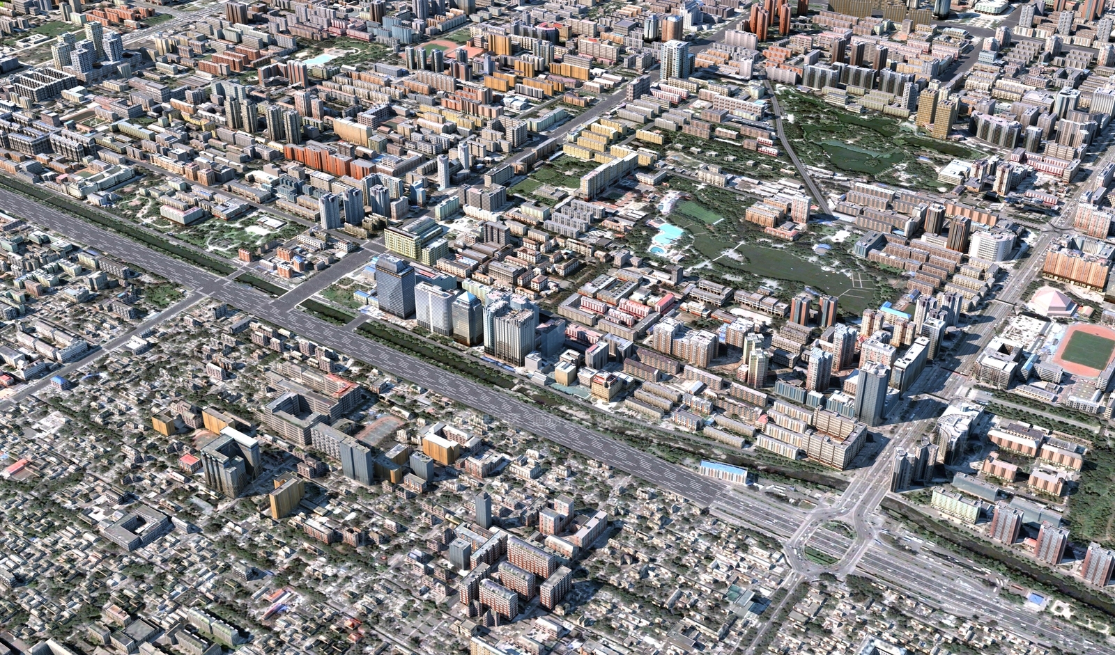 现代鸟瞰规划SU模型下载【ID:1198729950】