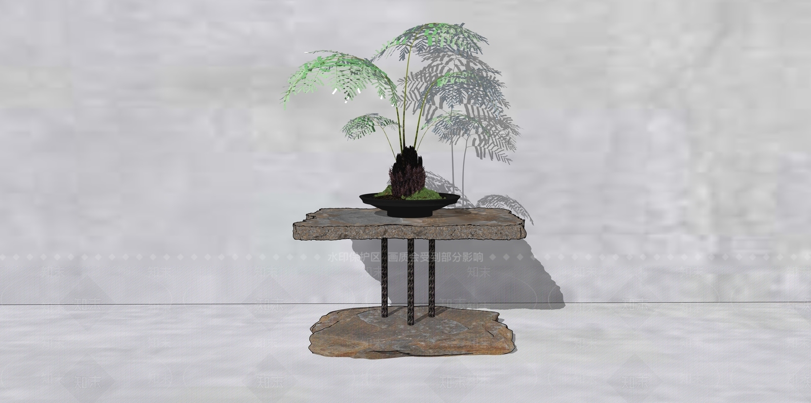 现代新中式景观石SU模型下载【ID:1198951392】
