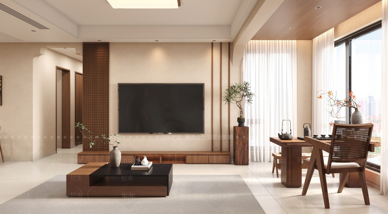 禅意家居餐厅3D模型下载【ID:1215167232】