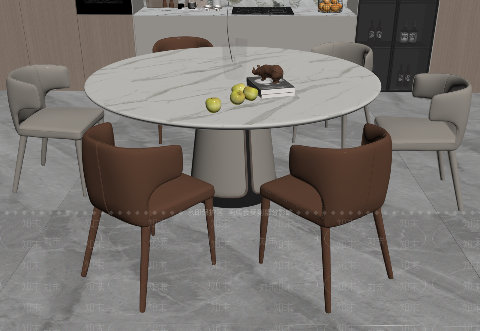 现代简约餐桌SU模型下载【ID:1198743551】