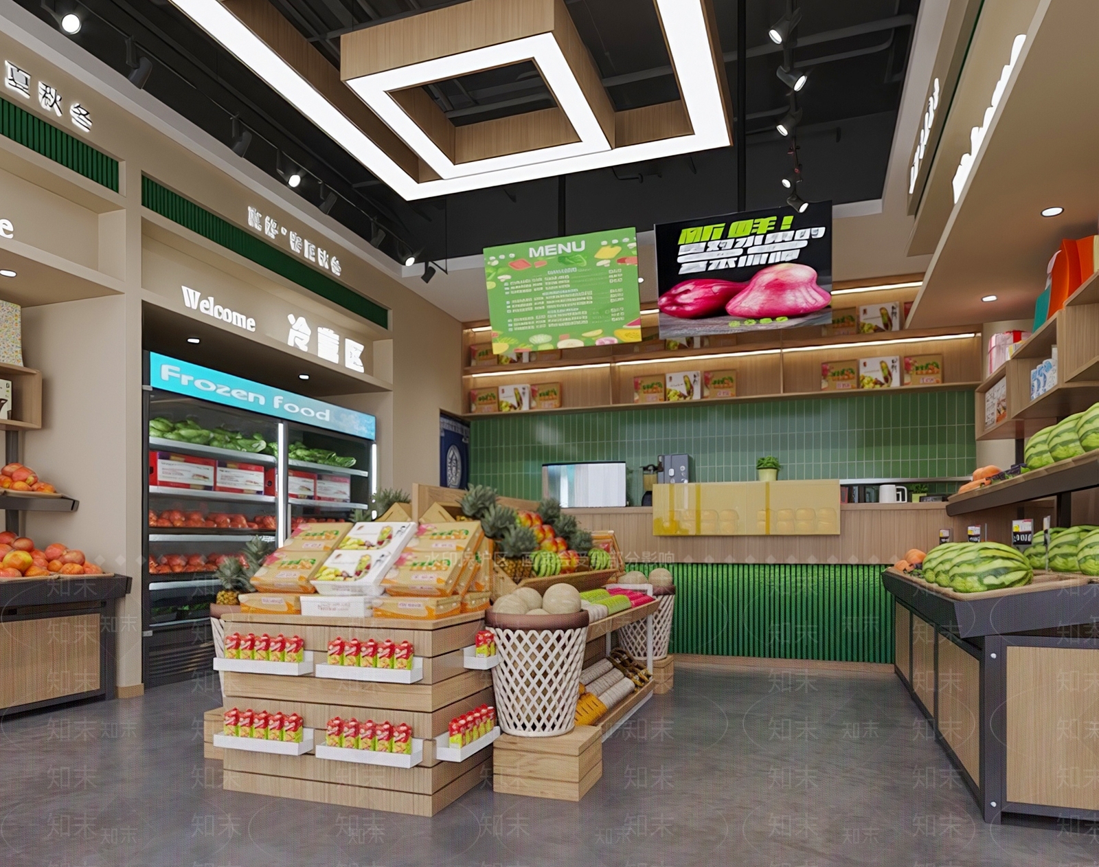 现代水果店SU模型下载【ID:1198743685】