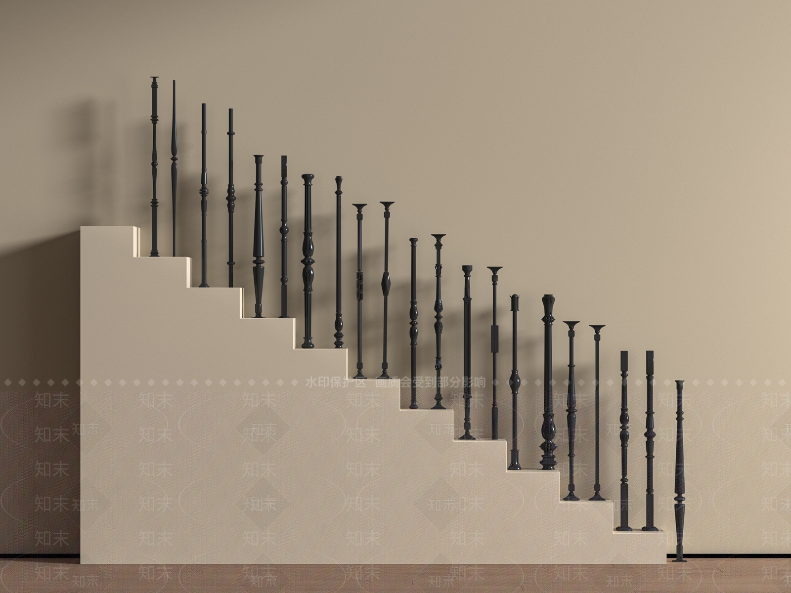 法式栏杆扶手SU模型下载【ID:1198744955】