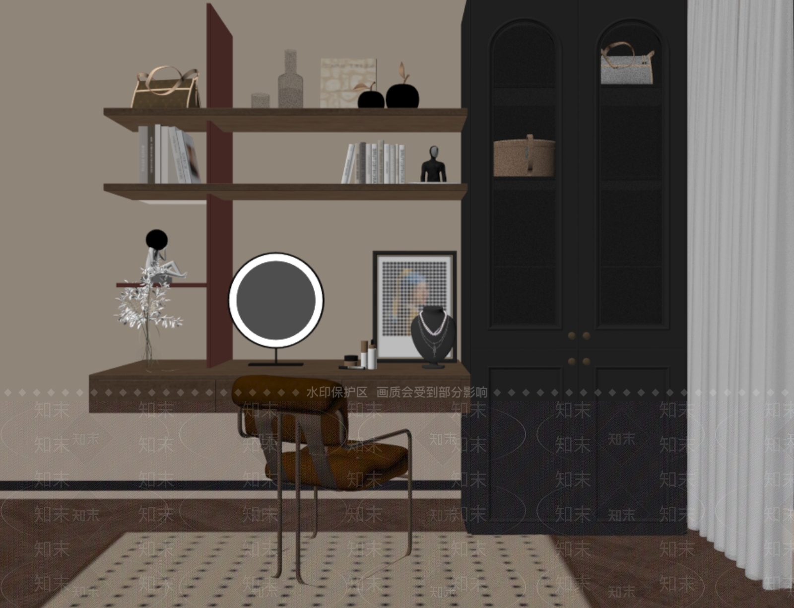 法式书柜SU模型下载【ID:1198745152】