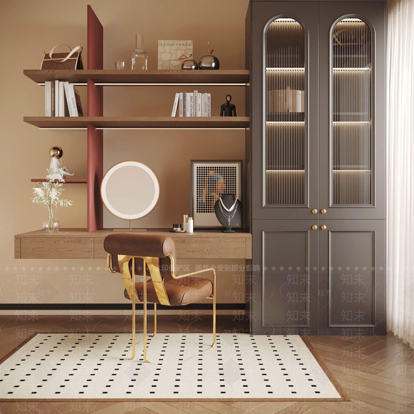 法式书柜SU模型下载【ID:1198745152】