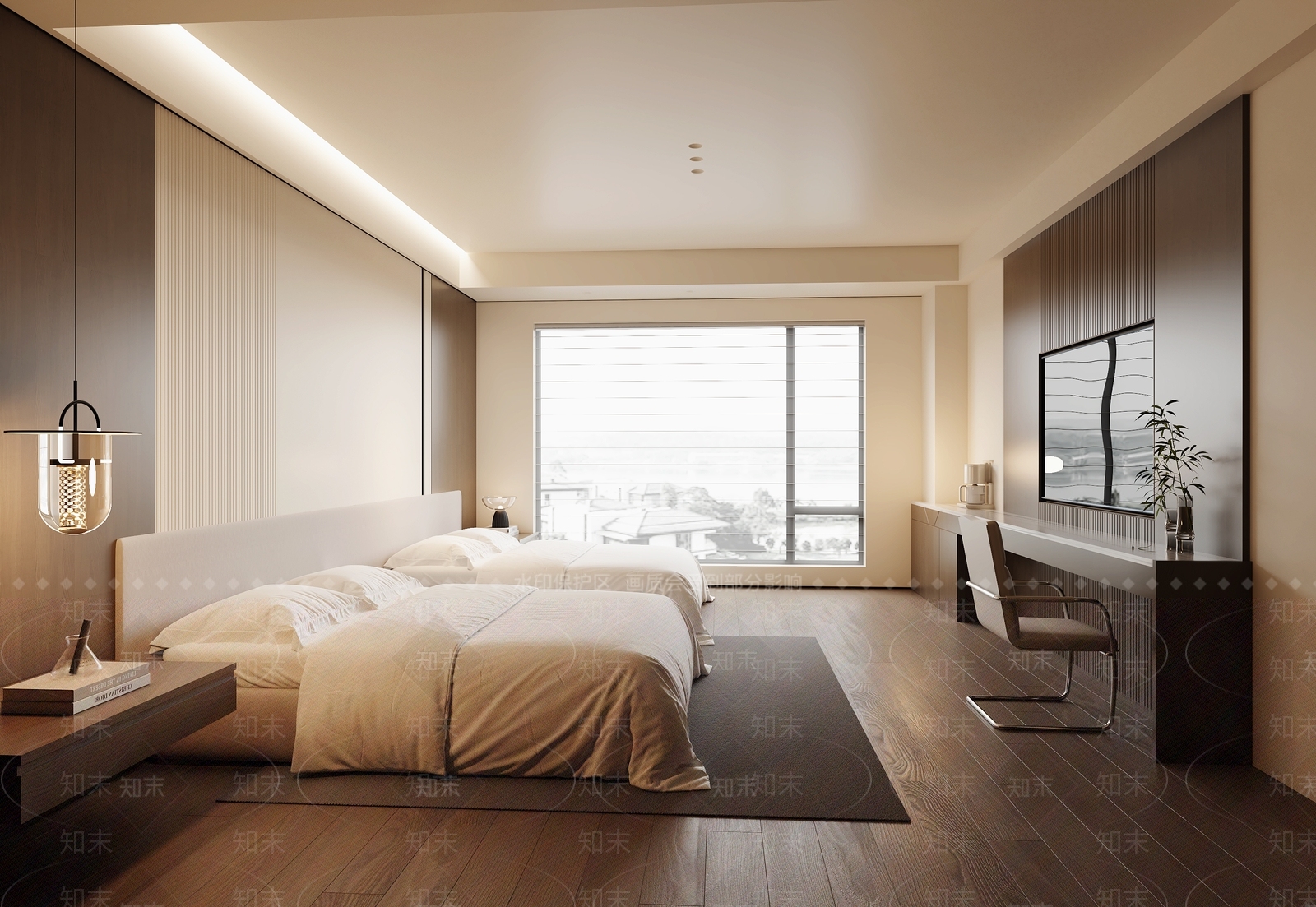 现代酒店客房3D模型下载【ID:1198745409】