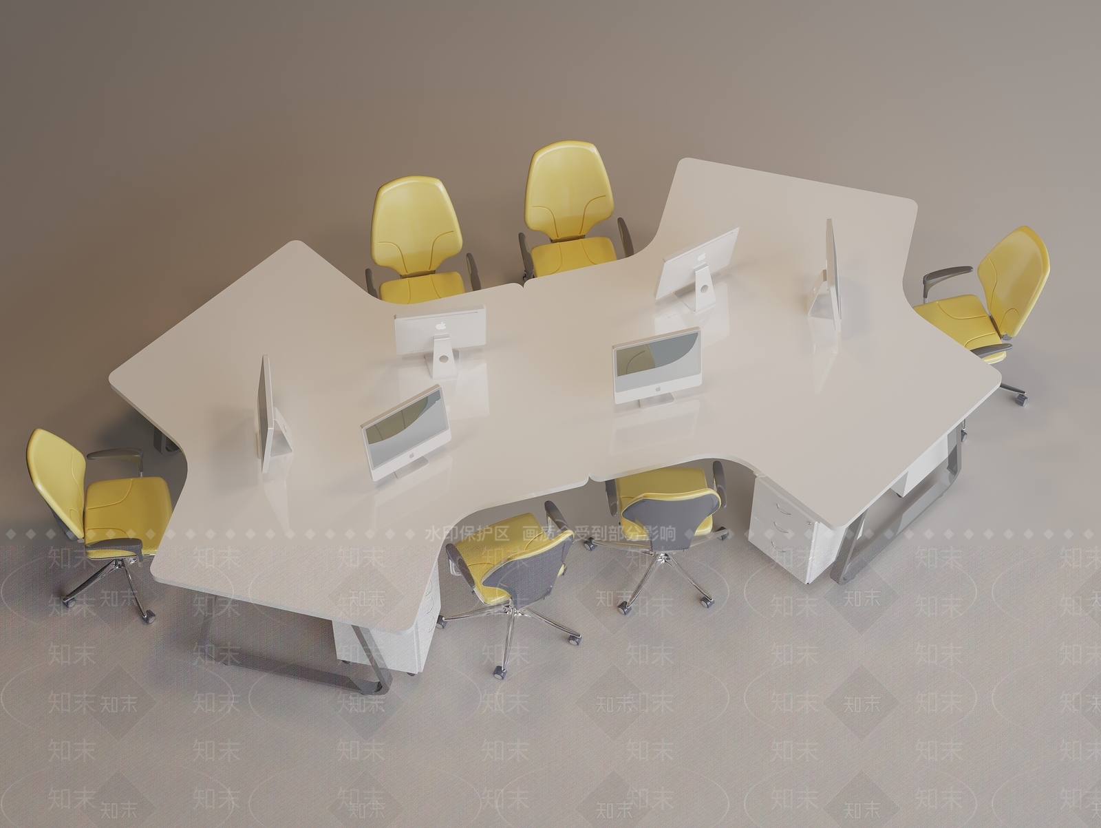 现代办公桌椅3D模型下载【ID:1198746764】