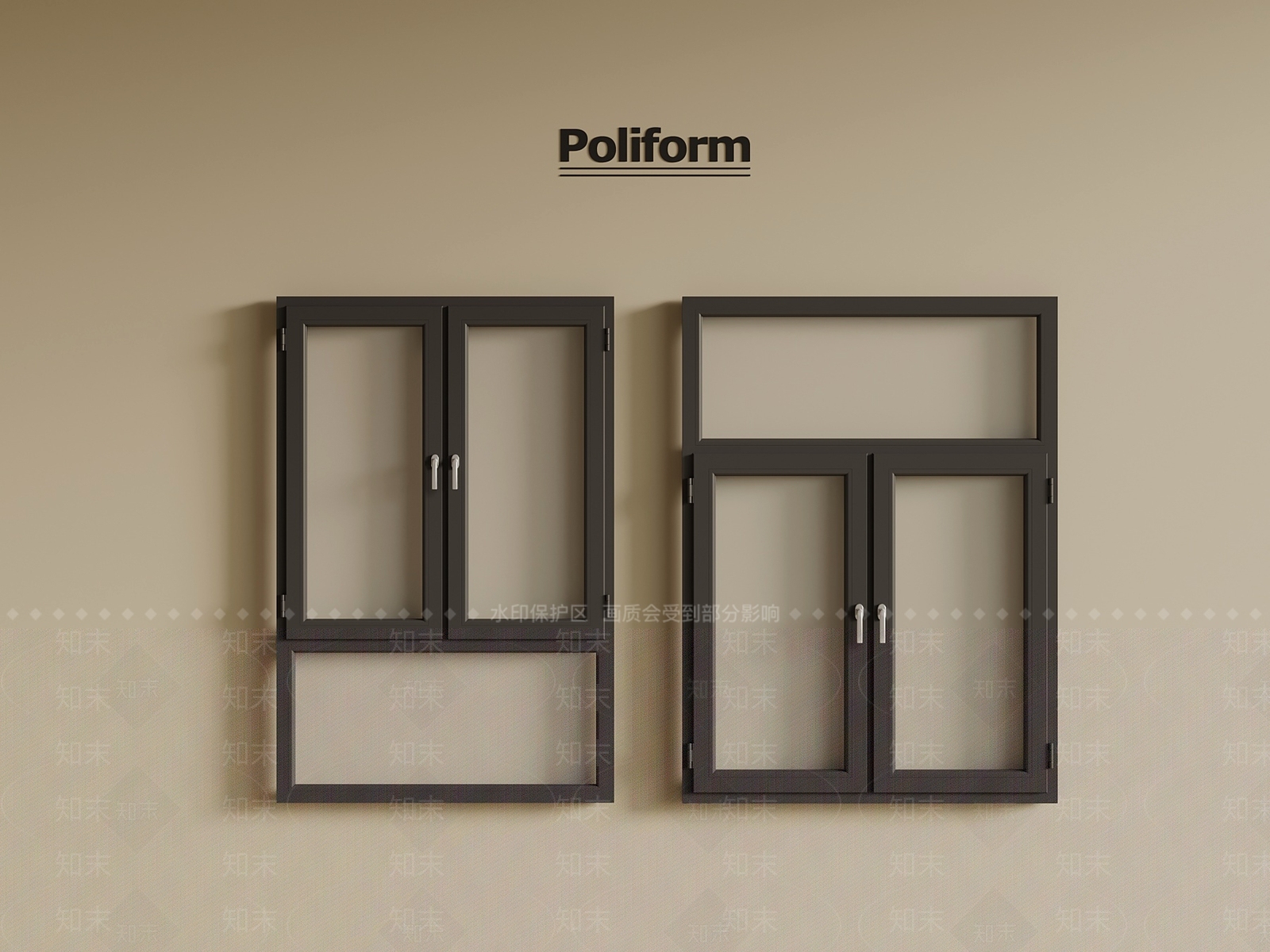 现代平开窗3D模型下载【ID:1198752681】