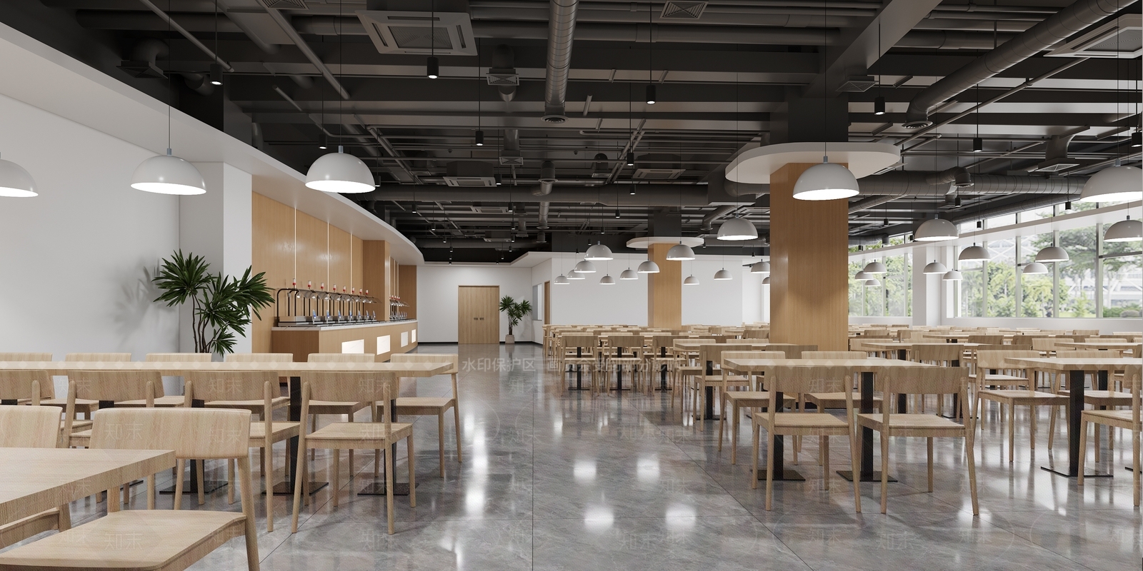 现代食堂3D模型下载【ID:1198754579】
