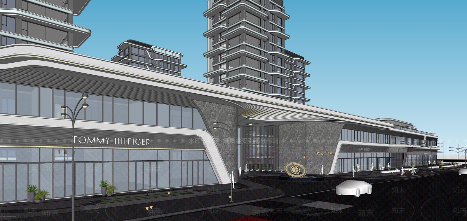 现代小区建筑SU模型下载【ID:1198757005】