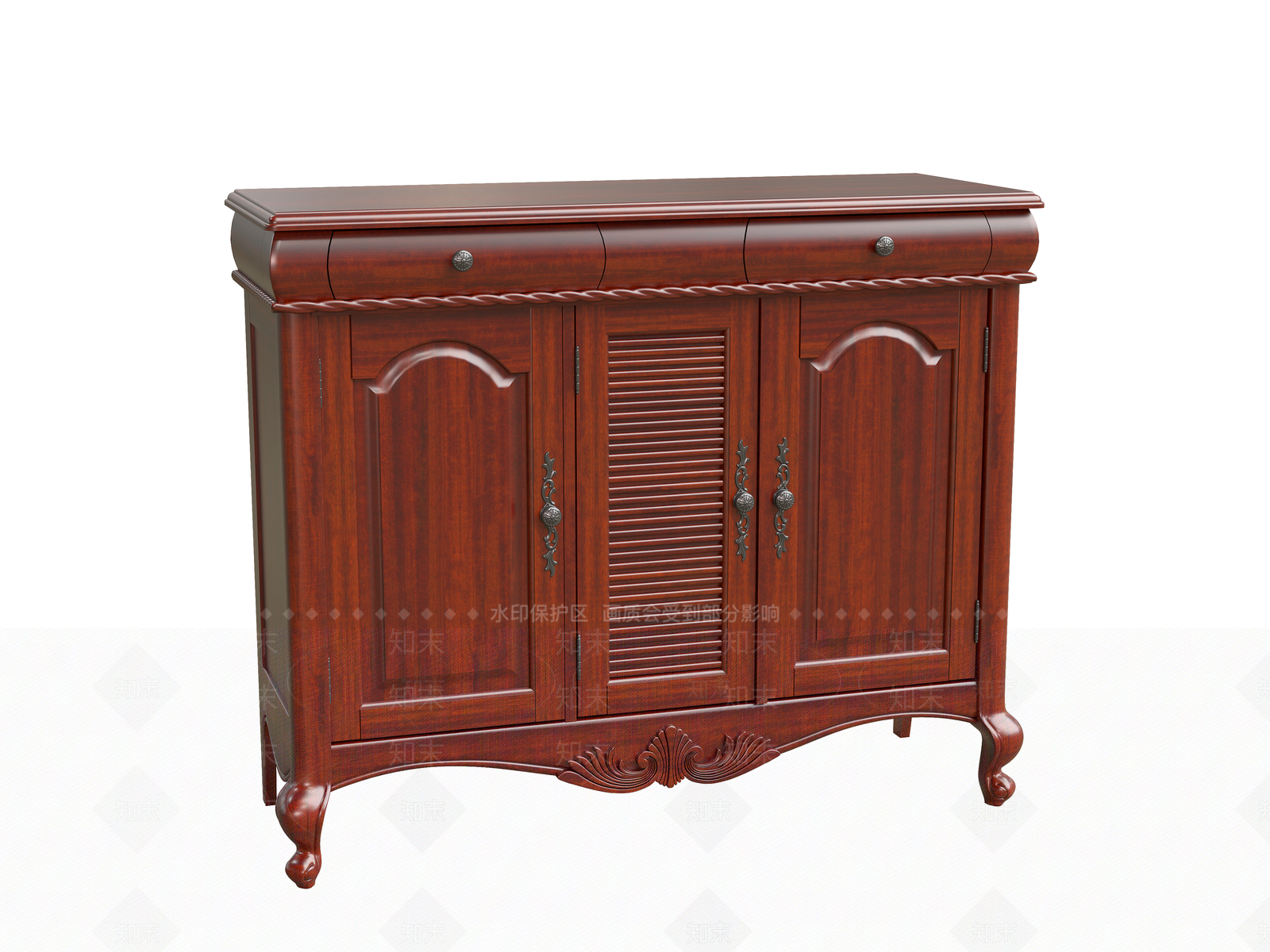 美式简欧鞋柜3D模型下载【ID:1198758146】