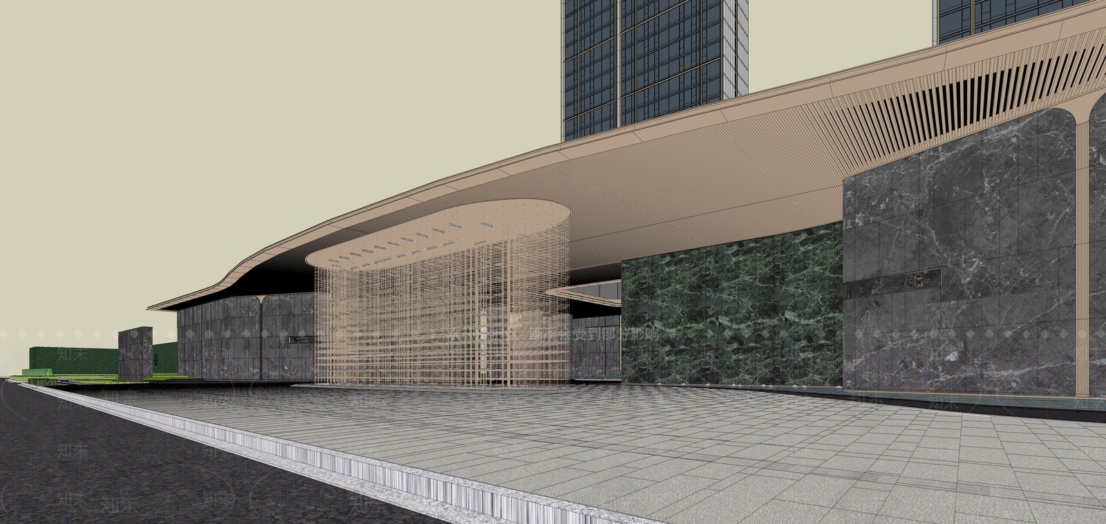 现代小区建筑SU模型下载【ID:1198766667】