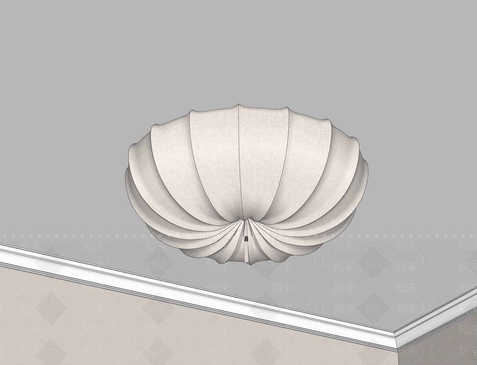 新中式禅意吸顶灯SU模型下载【ID:1198769721】