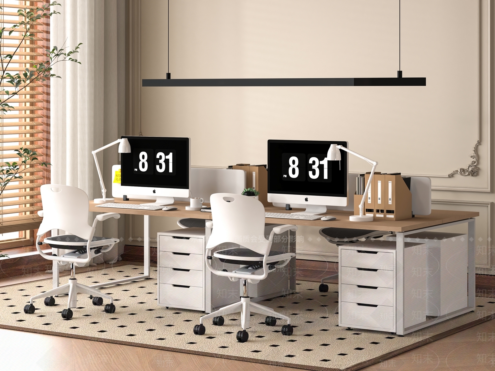 现代办公桌椅3D模型下载【ID:1198770928】
