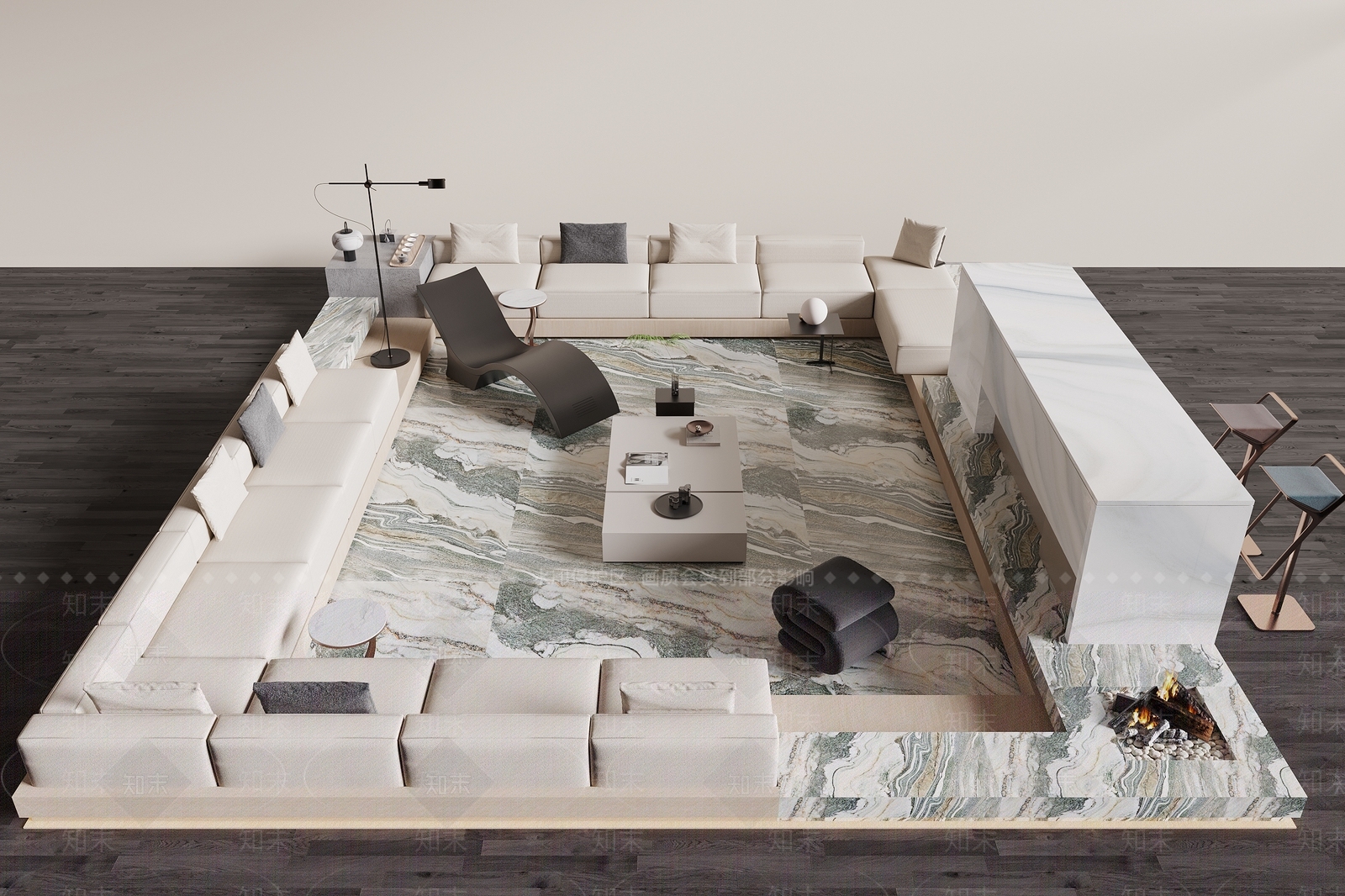 现代卡座沙发3D模型下载【ID:1198775779】