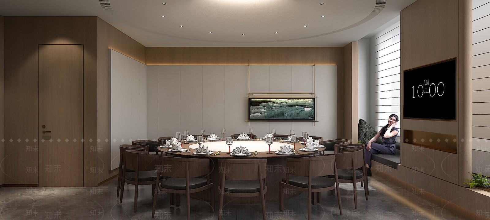 现代新中式中餐厅3D模型下载【ID:1198775957】