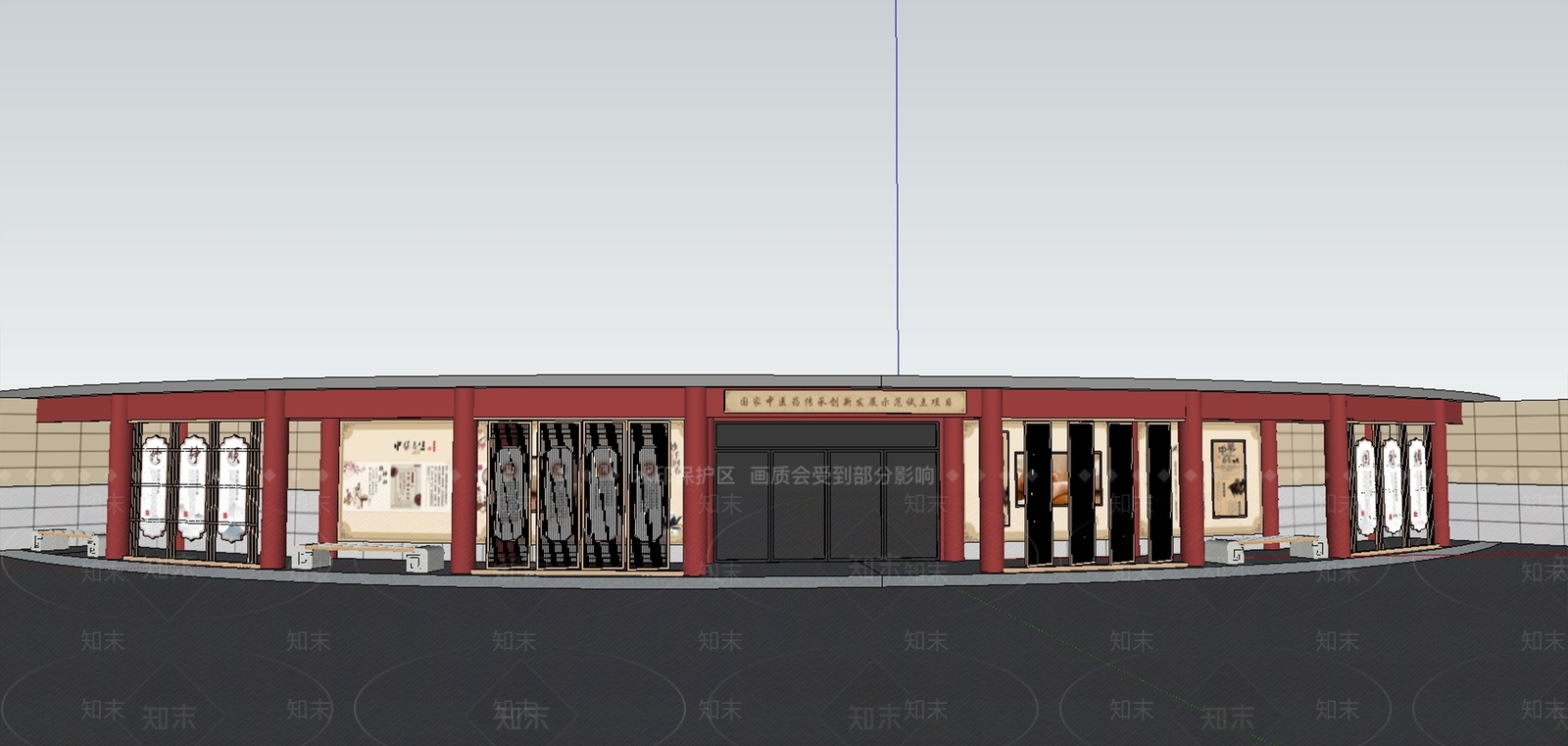 新中式其他文化空间SU模型下载【ID:1198776201】