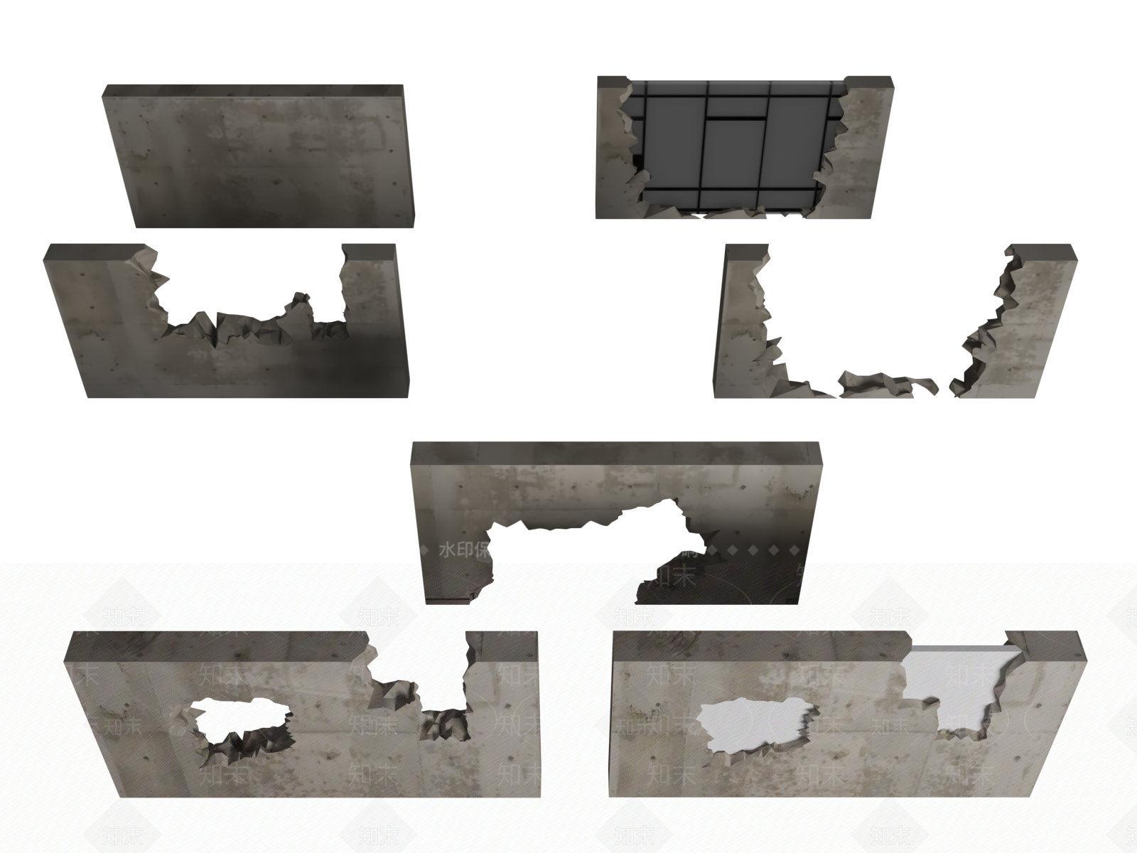 现代建筑外观3D模型渲染效果图