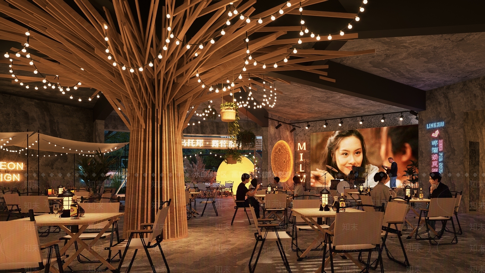 现代极简酒吧SU模型下载【ID:1198791578】