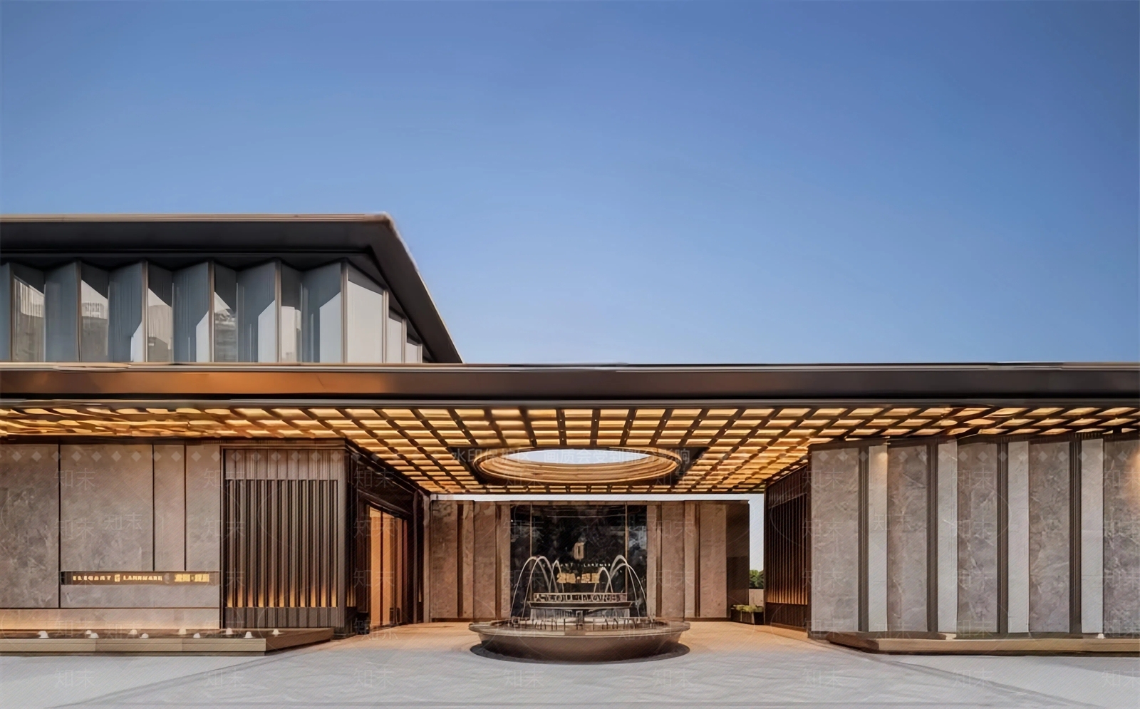 现代售楼处建筑SU模型下载【ID:1198792244】