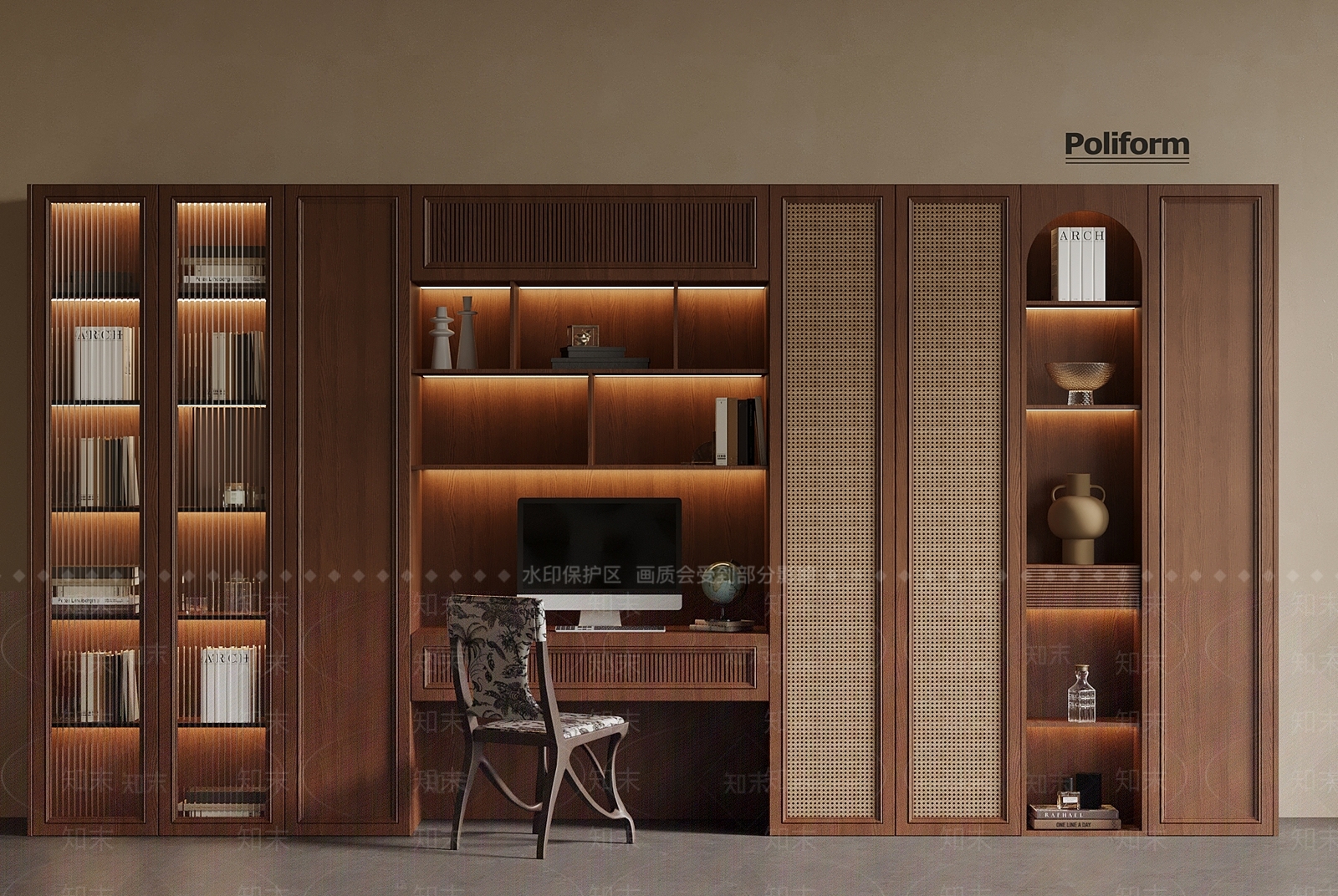 法式中古书柜3D模型下载【ID:1198794436】