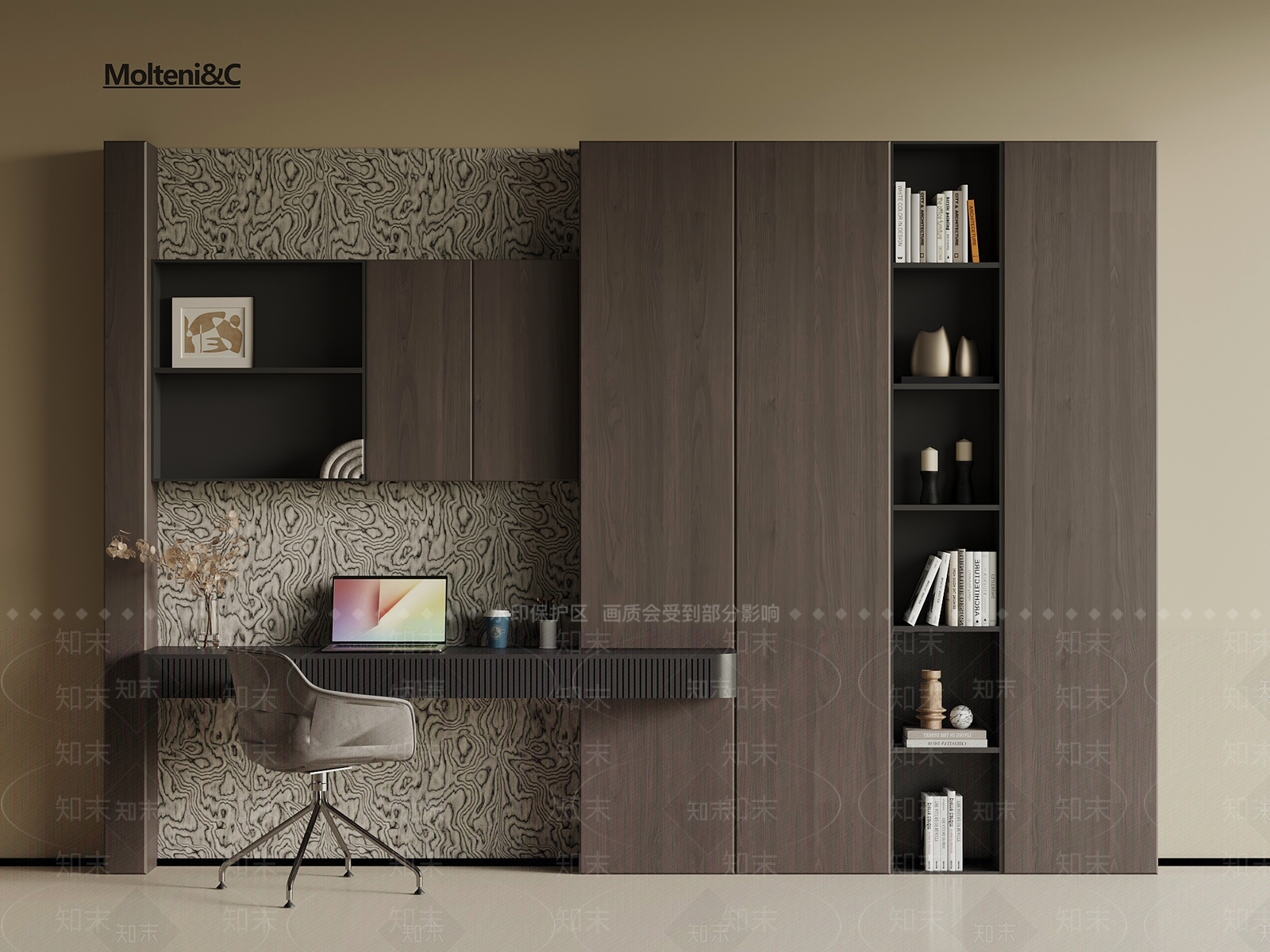 现代意式书柜SU模型下载【ID:1198795388】