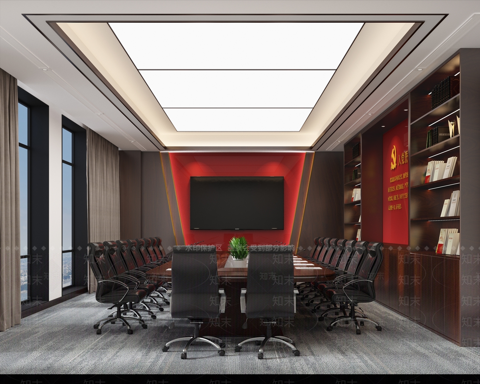 中式会议室3D模型下载【ID:1198798179】