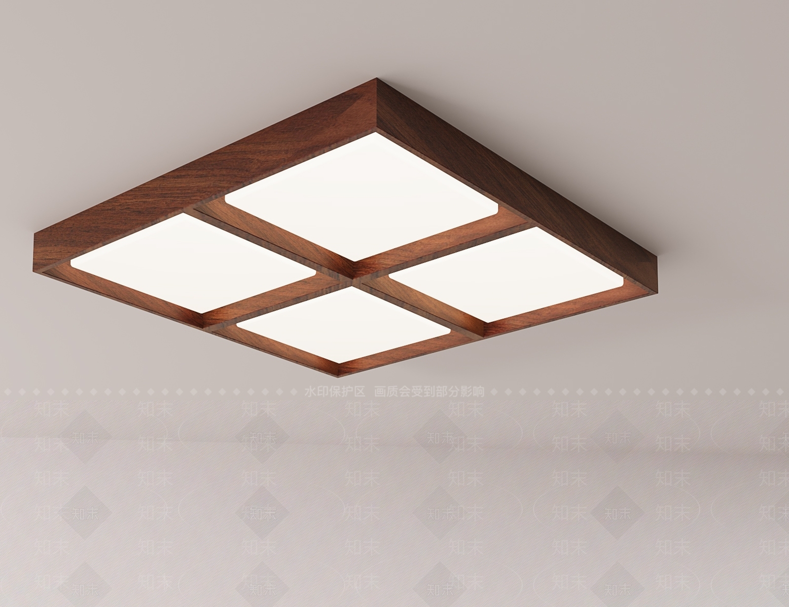 日式原木吸顶灯3D模型下载【ID:1198798566】