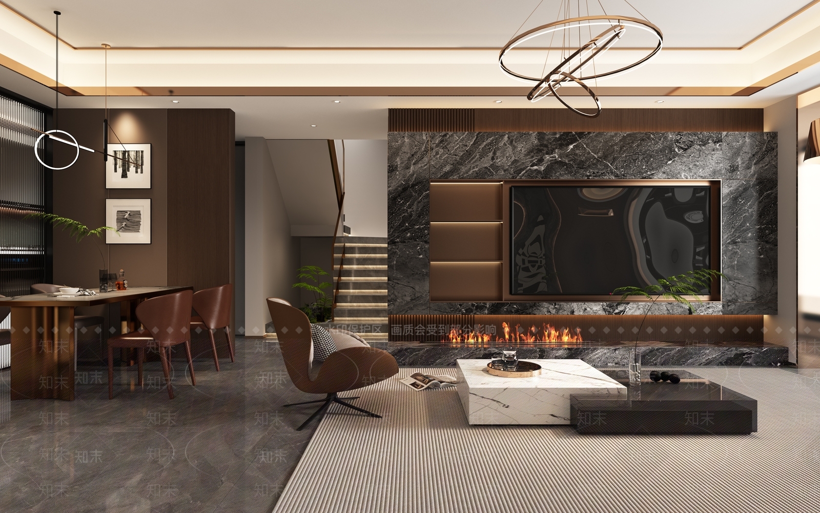现代客餐厅3D模型下载【ID:1198800898】