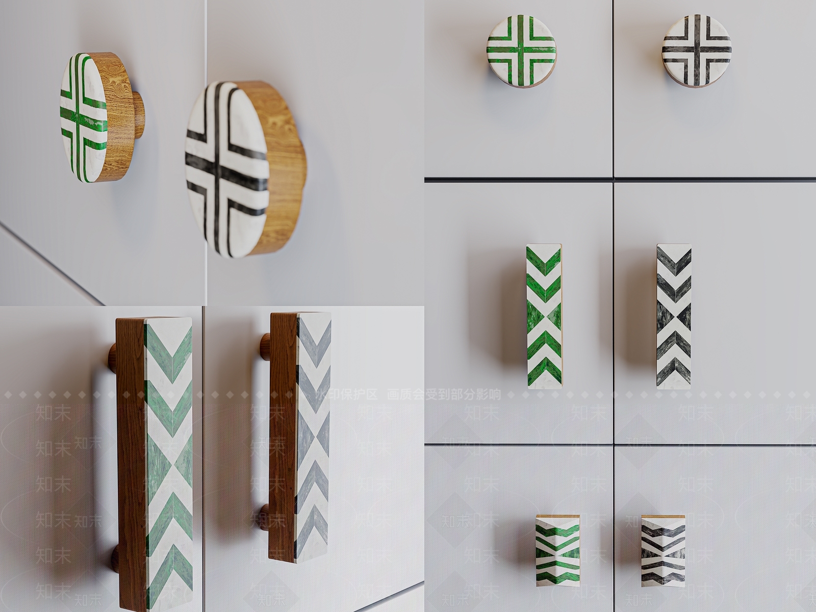 美式中古拉手SU模型下载【ID:1198801412】