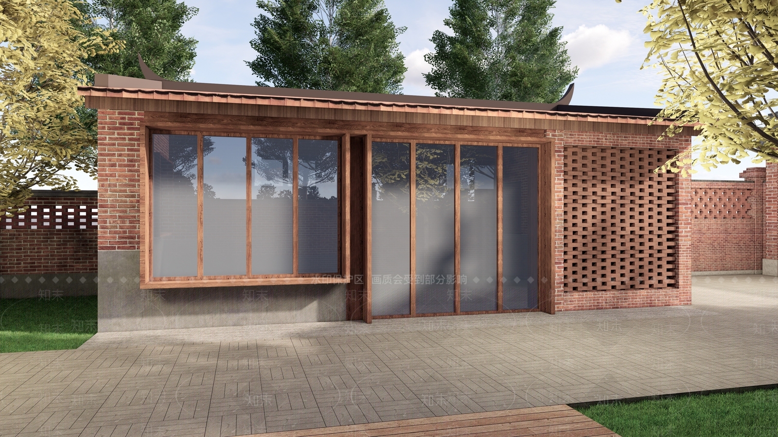 现代新中式乡村民房SU模型下载【ID:1198801932】