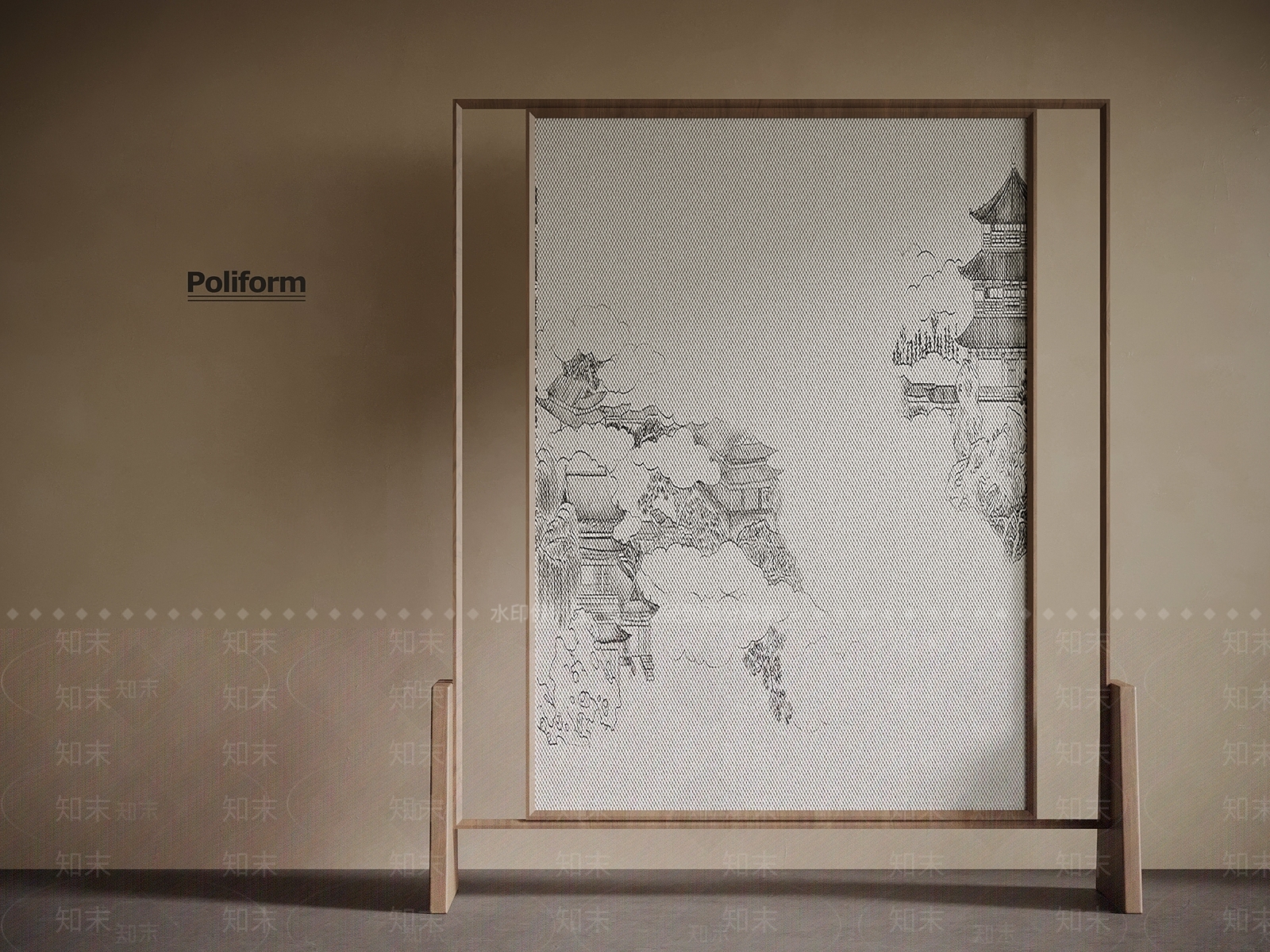 新中式屏风3D模型下载【ID:1198803566】