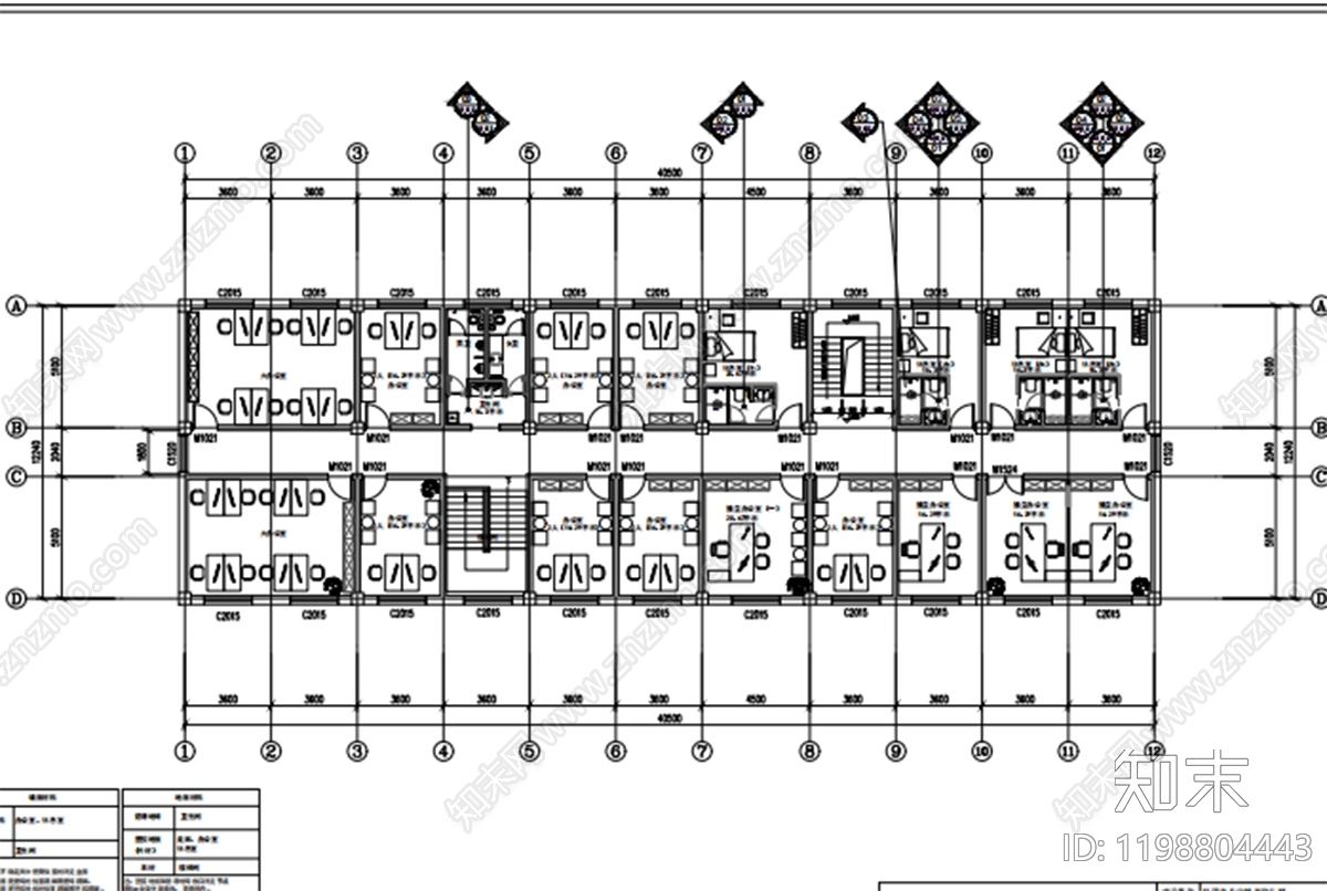 现代整体办公空间cad施工图下载【ID:1198804443】