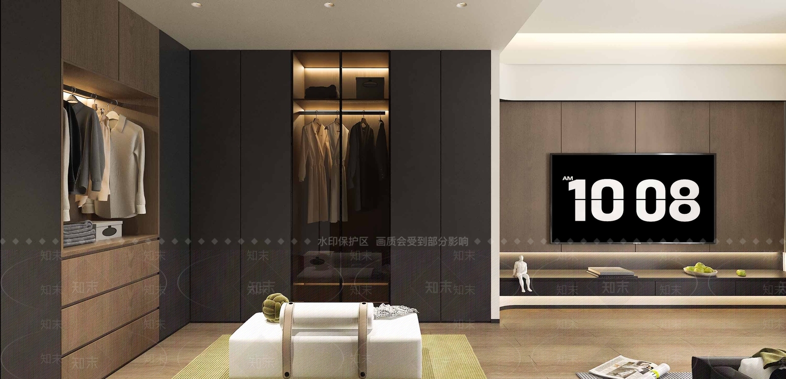 现代极简衣帽间3D模型下载【ID:1198809978】