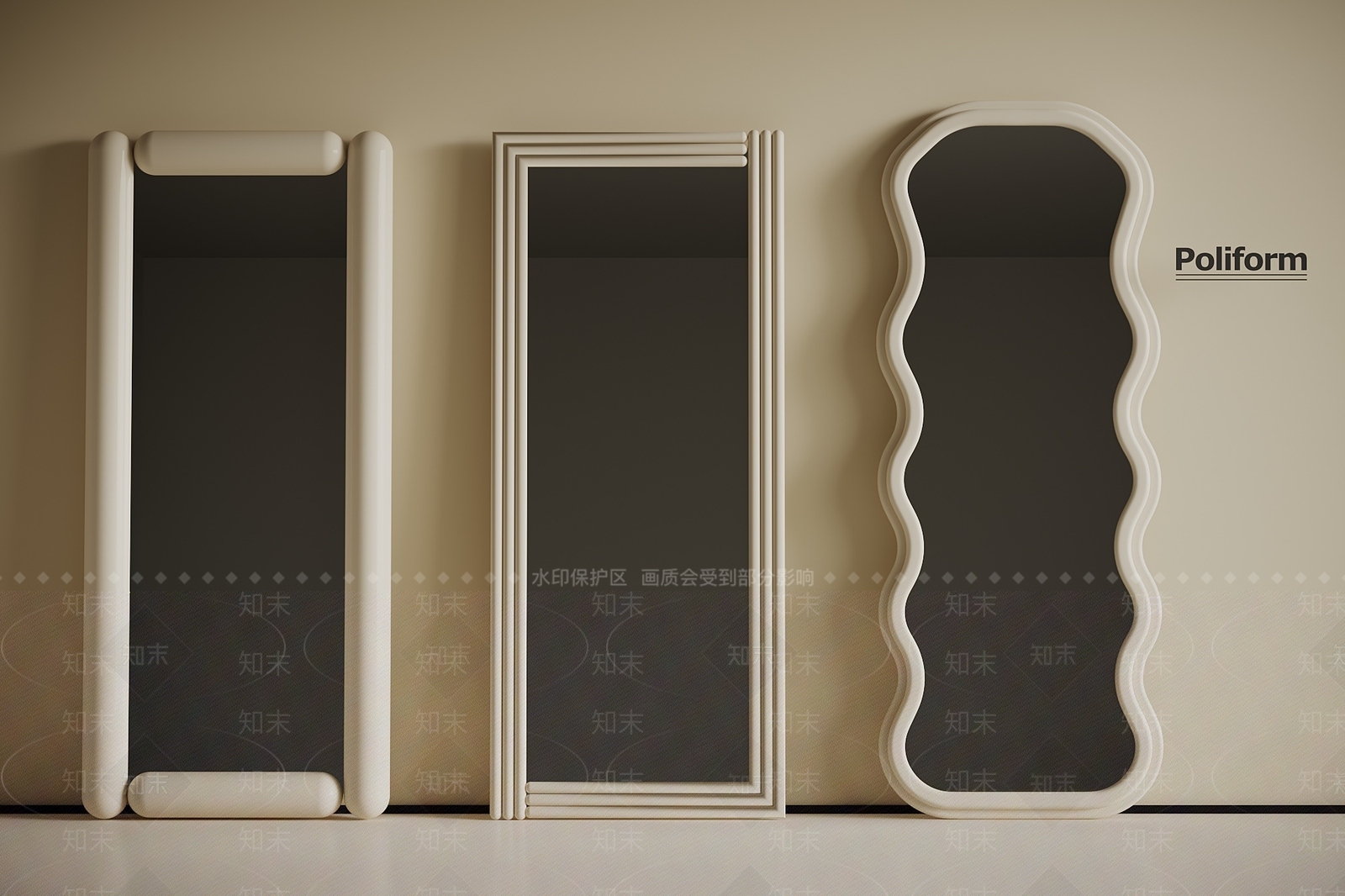 现代奶油镜子SU模型下载【ID:1198811854】