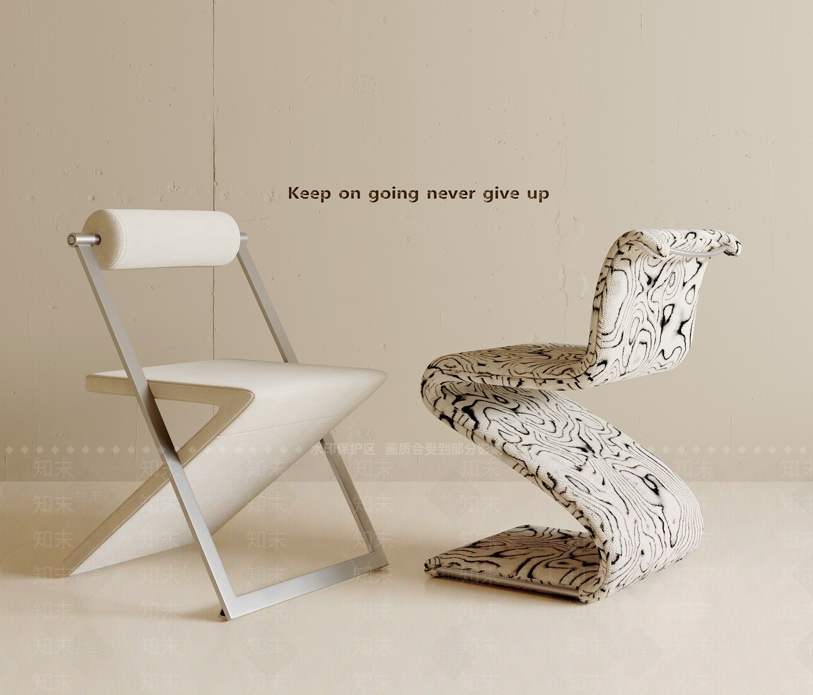 现代中古餐椅3D模型下载【ID:1198813186】