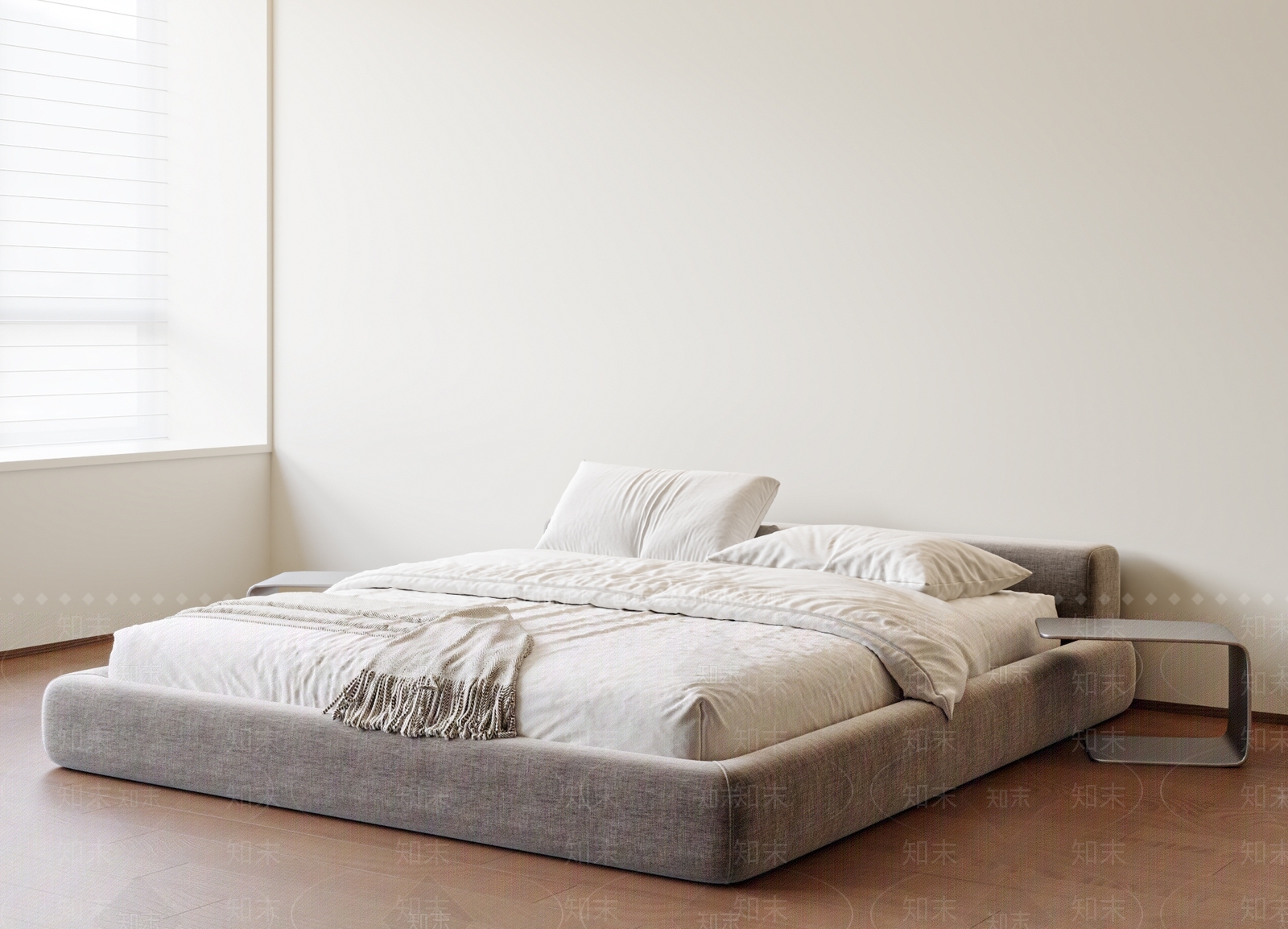 现代双人床SU模型下载【ID:1198813795】
