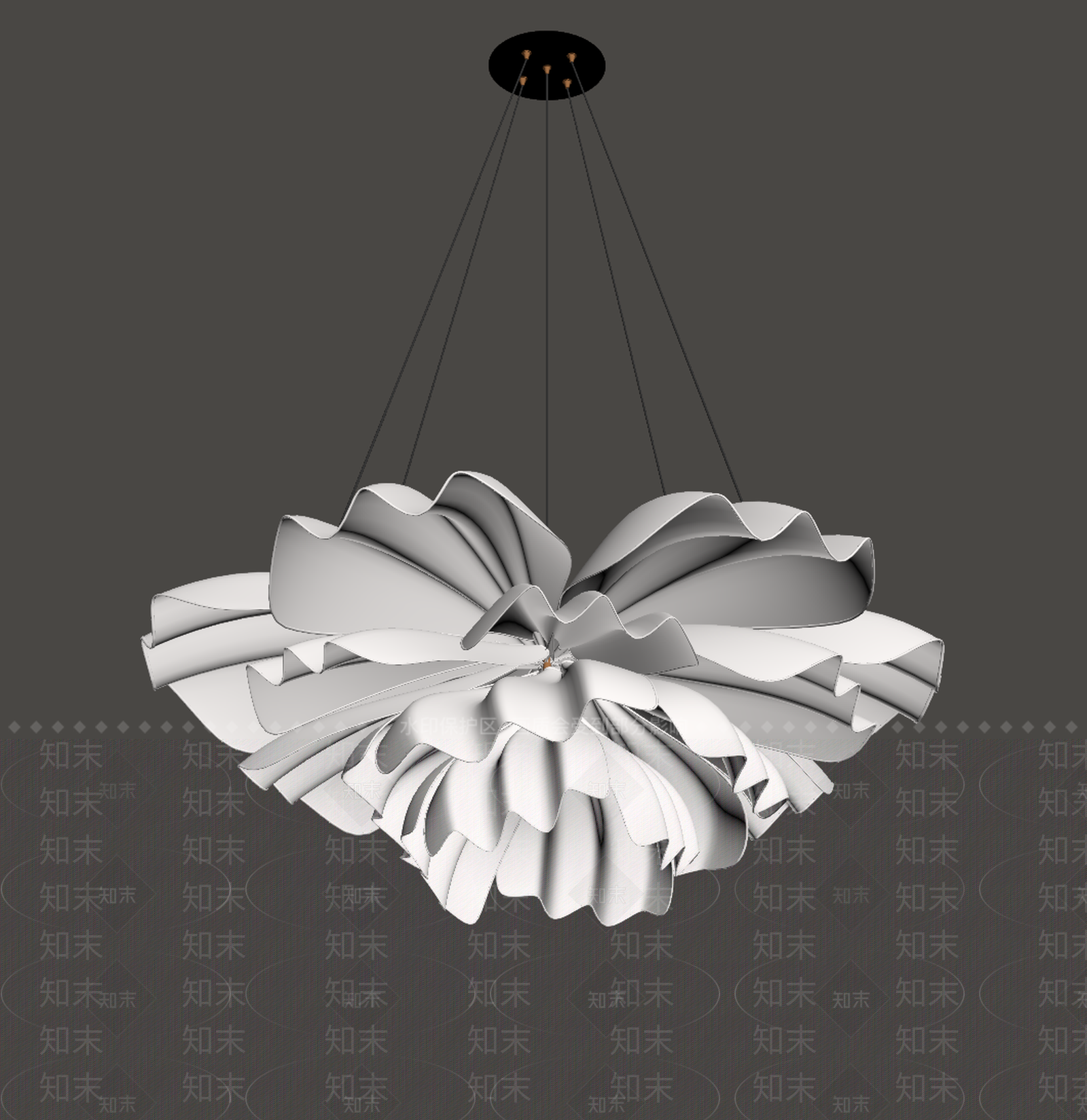 现代奶油吊灯SU模型下载【ID:1198816054】