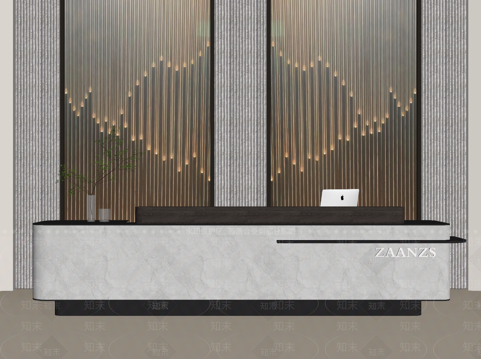 现代前台SU模型下载【ID:1198822778】