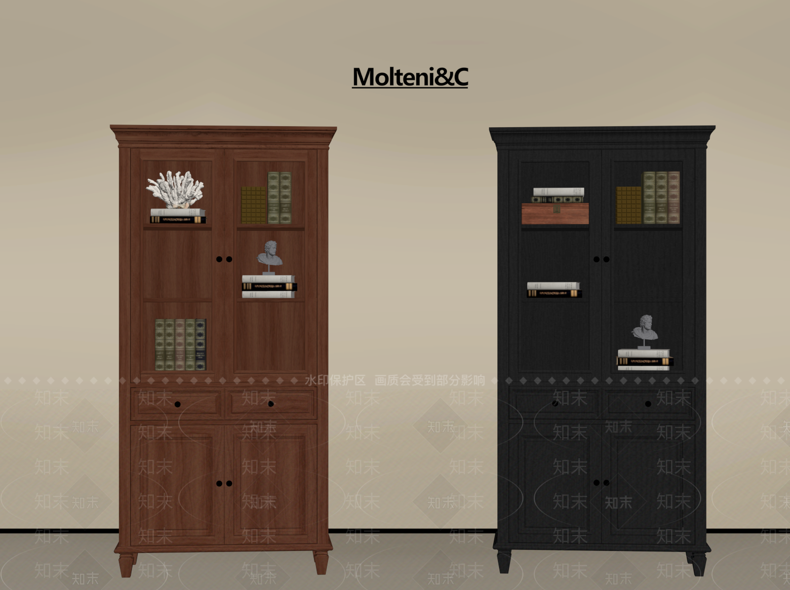 法式中古书柜SU模型下载【ID:1198826998】