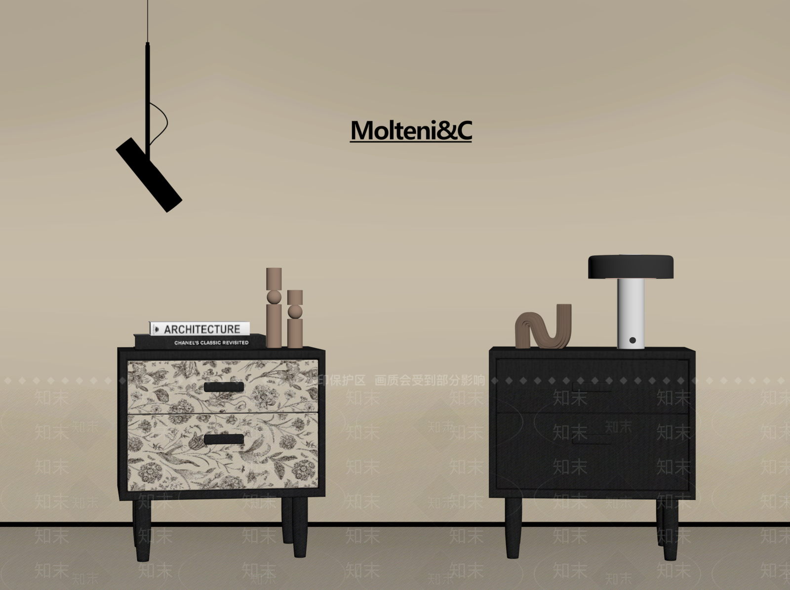 法式床头柜SU模型下载【ID:1198827621】
