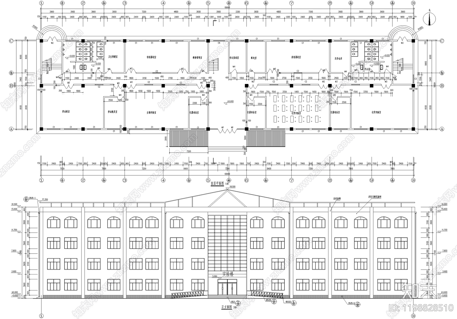学校建筑施工图下载【ID:1198828510】