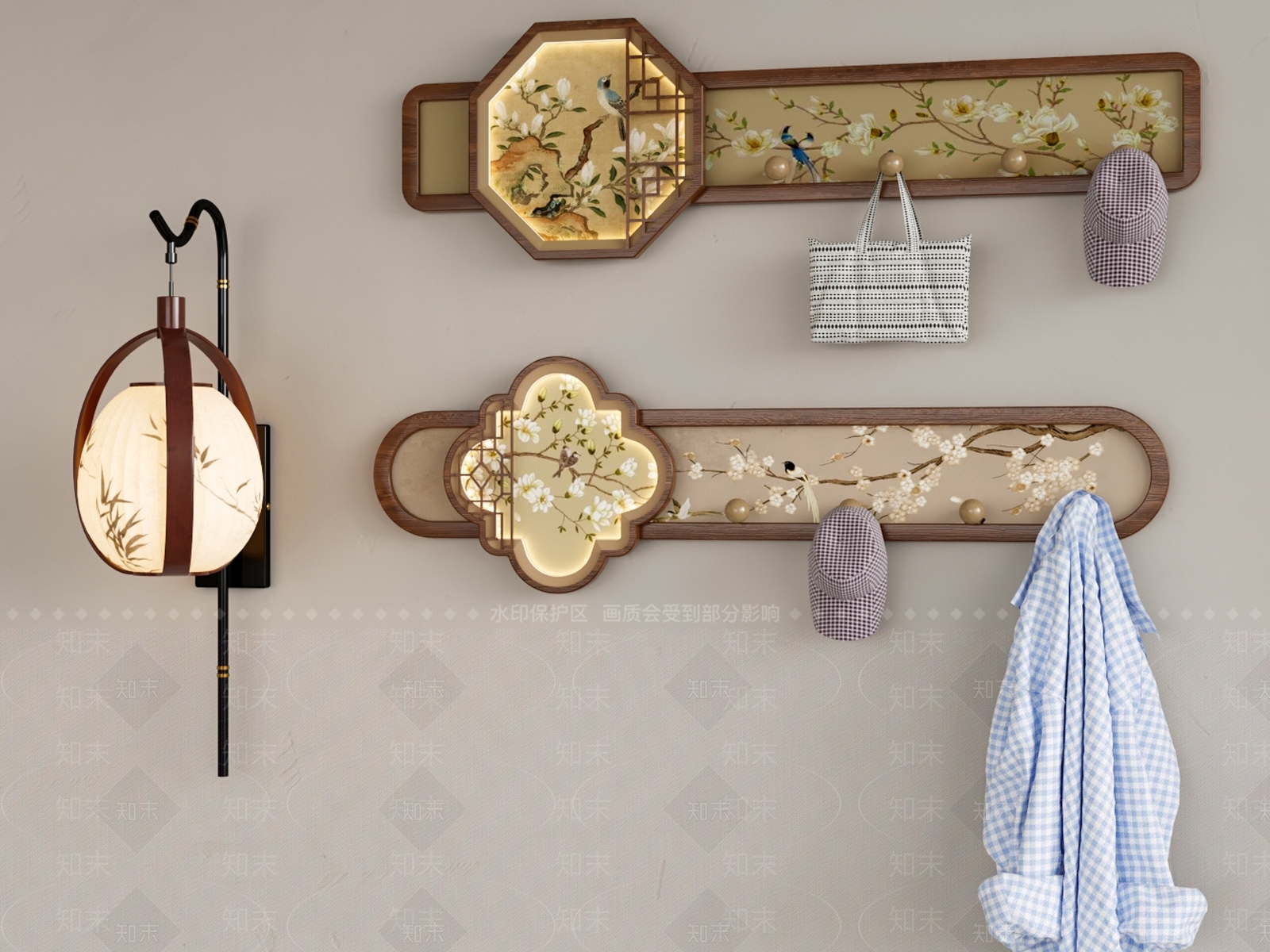 新中式挂钩SU模型下载【ID:1198829009】