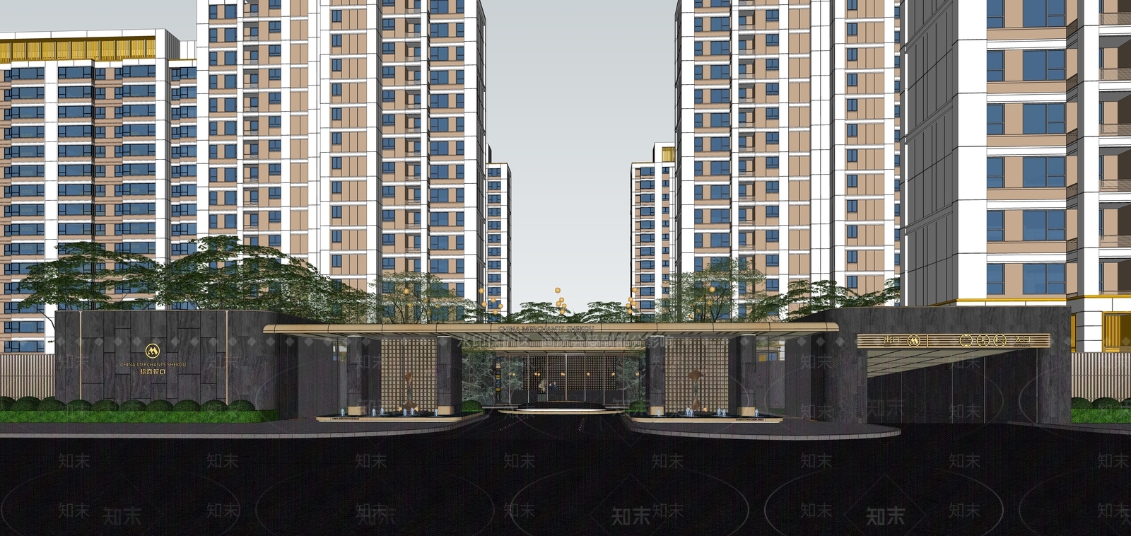 现代小区建筑SU模型下载【ID:1198831197】