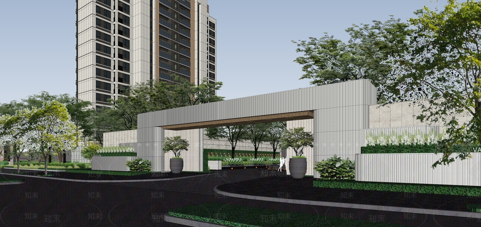 现代小区建筑SU模型下载【ID:1198832835】