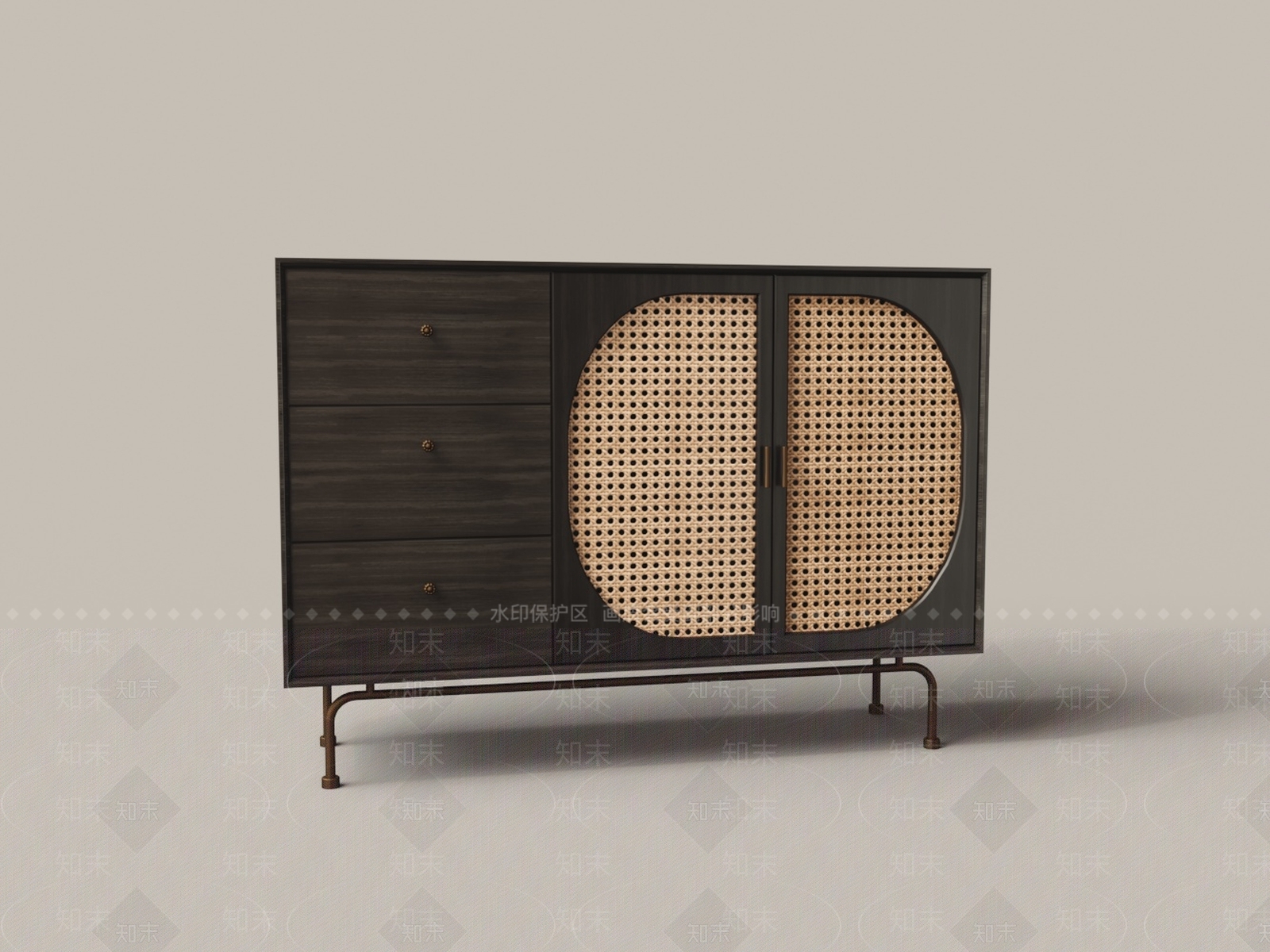 中式玄关柜3D模型下载【ID:1198833142】