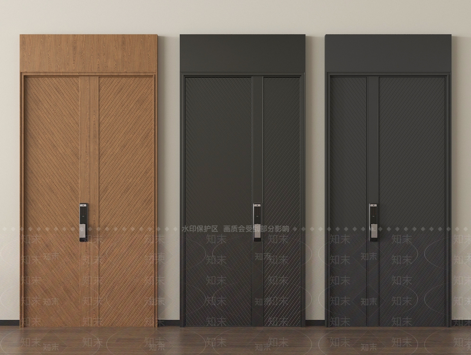 现代平开门3D模型下载【ID:1198834285】