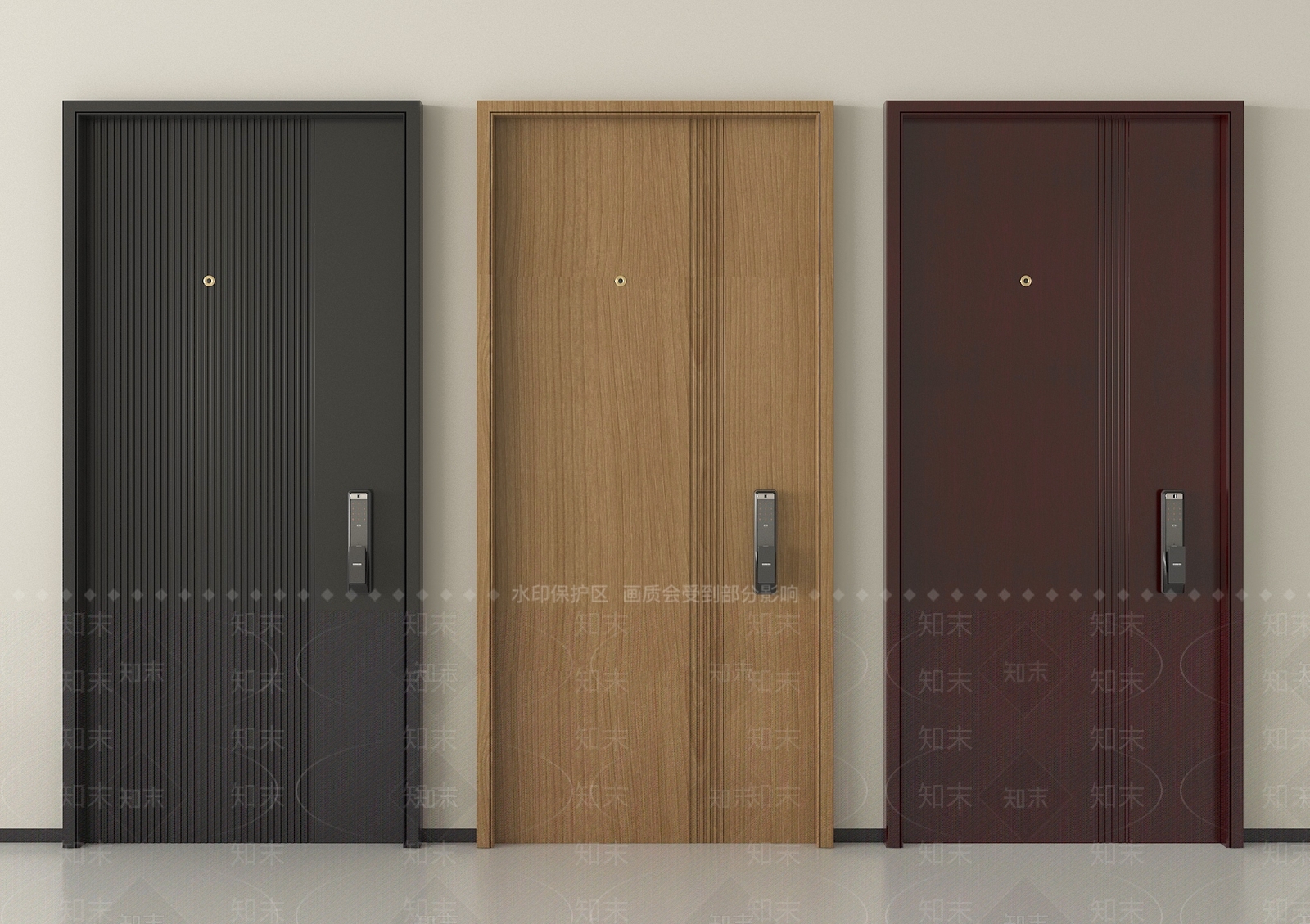 现代平开门3D模型下载【ID:1198834823】